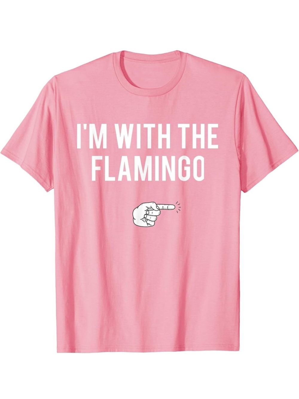Port and Company Pink "I'm With The Flamingo" Graphic Tee - Men's Casual Shirt